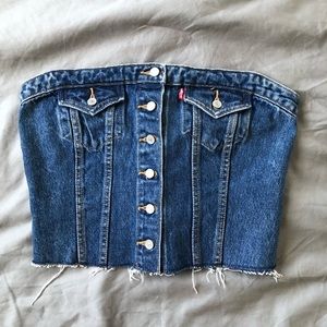 Levi’s strapless denim top